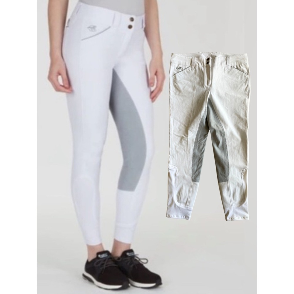 Piper by SmartPak Riding Breeches 36R White Gray Full Seat Equestrian Horse
